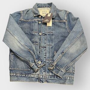 Levi's Made & Crafted Pleated Front Type II Denim Jean Jacket Mens size S New